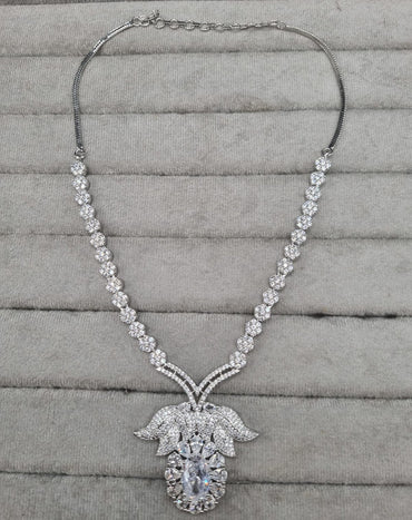 Sparkling White Stone AD Jewellery Set