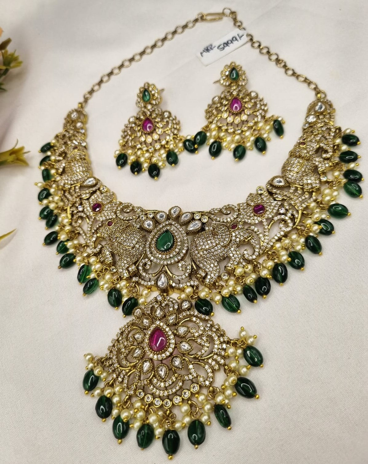 Royal Elephant Motif Bridal Necklace Set