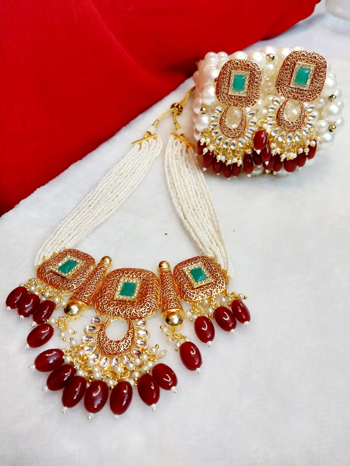 Multi-Strand Seed Pearl Necklace Set