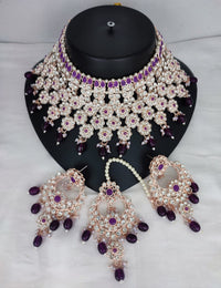 Fashion Rose Gold Plated Choker Jewellery Set