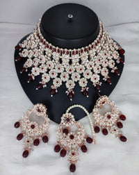 Fashion Rose Gold Plated Choker Jewellery Set