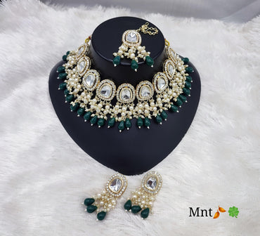Wine Beads & Pearl Clusters Jewellery Set