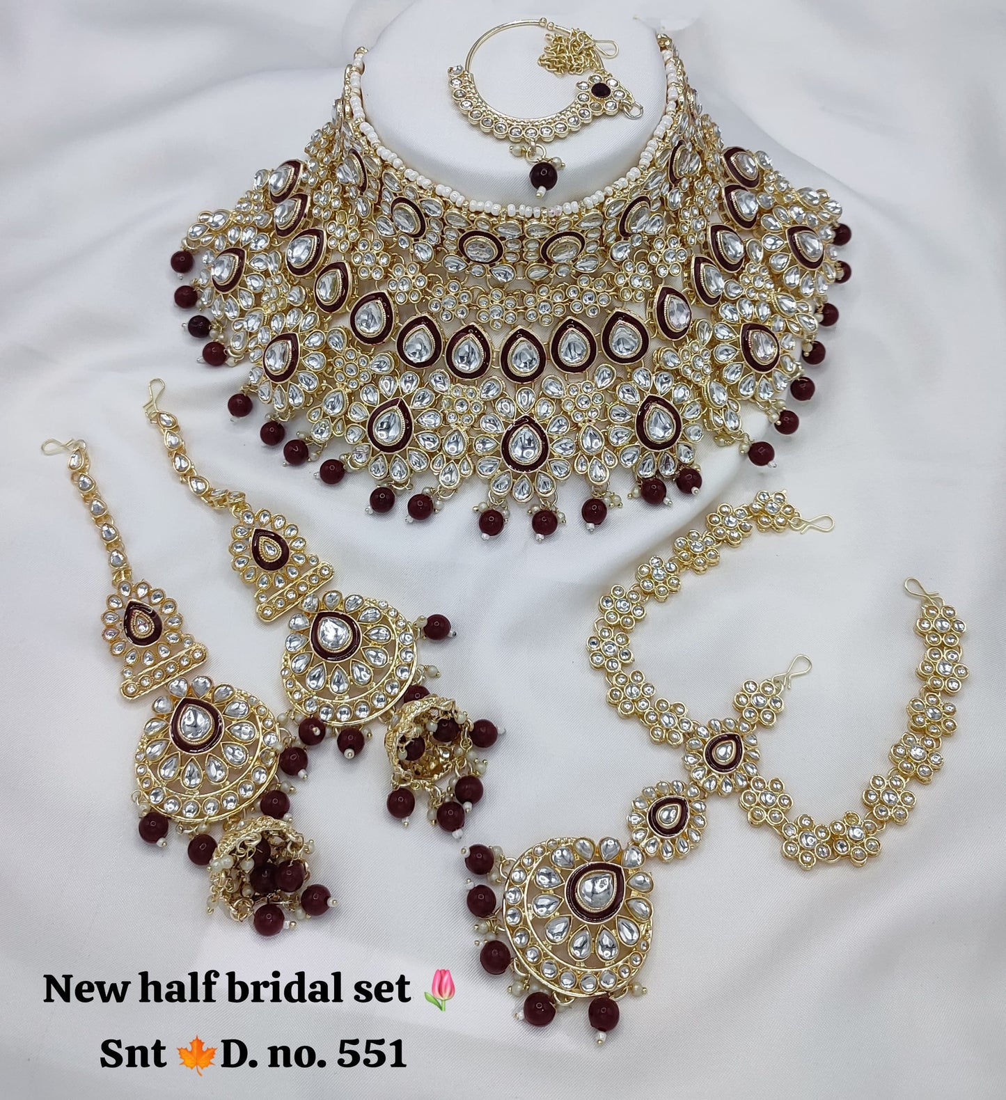 Meenakari Bridal Choker Set Jewellery With Matching Sheeshphool & Earring