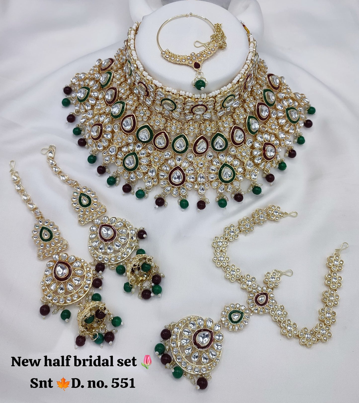 Meenakari Bridal Choker Set Jewellery With Matching Sheeshphool & Earring
