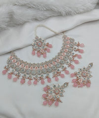 Purple & White Stone Bridal Choker Set