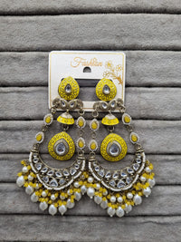 Handcrafted Meenakari & Pearl Bahubali Earrings