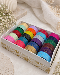 Gold-Dotted Metal Bangle Box Set