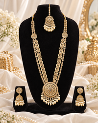 Mustard Yellow Bridal Necklace Set with Matching Earrings