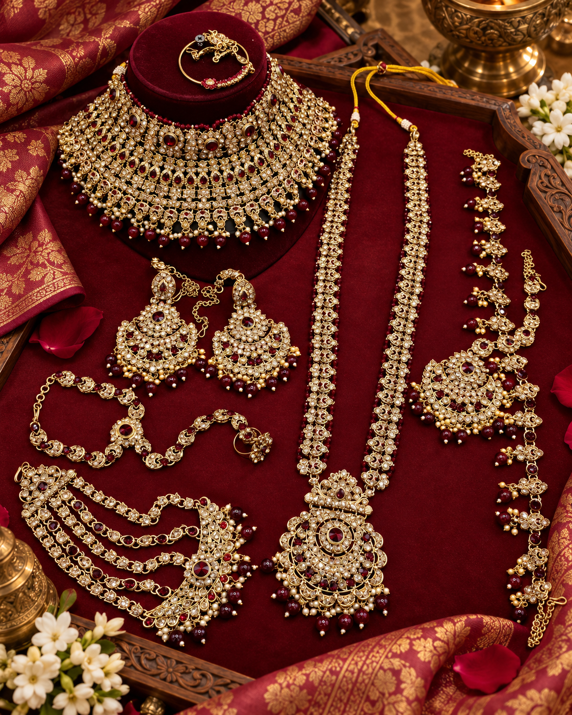 Elegant White & Silver Crystal Empress Bridal Set