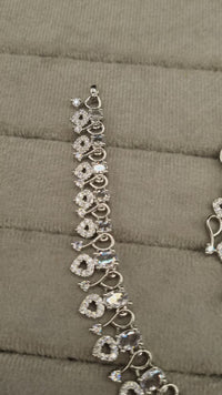 Sparkling American Diamond Necklace and Earrings Set