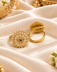 Sunburst Mandala Adjustable Rings