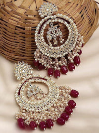 Statement Chandbali Earrings with Pearl & Bead Drops – Traditional Bridal Jewellery