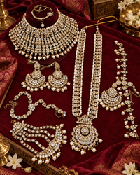 Elegant White & Silver Crystal Empress Bridal Set
